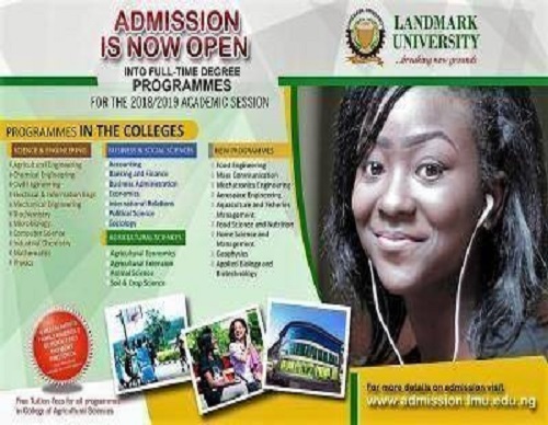 Landmark University Admission / Post UTME Screening Announced