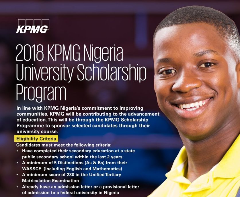 KPMG Nigeria University Scholarship Program For Secondary School Leavers- APPLY!!!